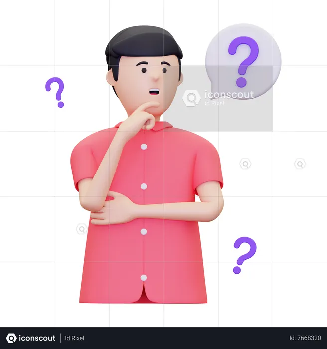 Man is asking a question  3D Icon