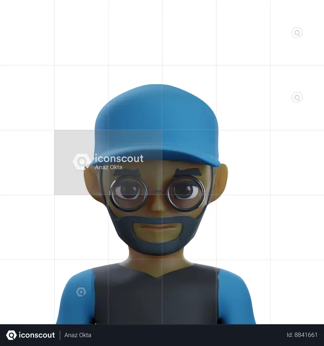 Man is blue cap  3D Icon