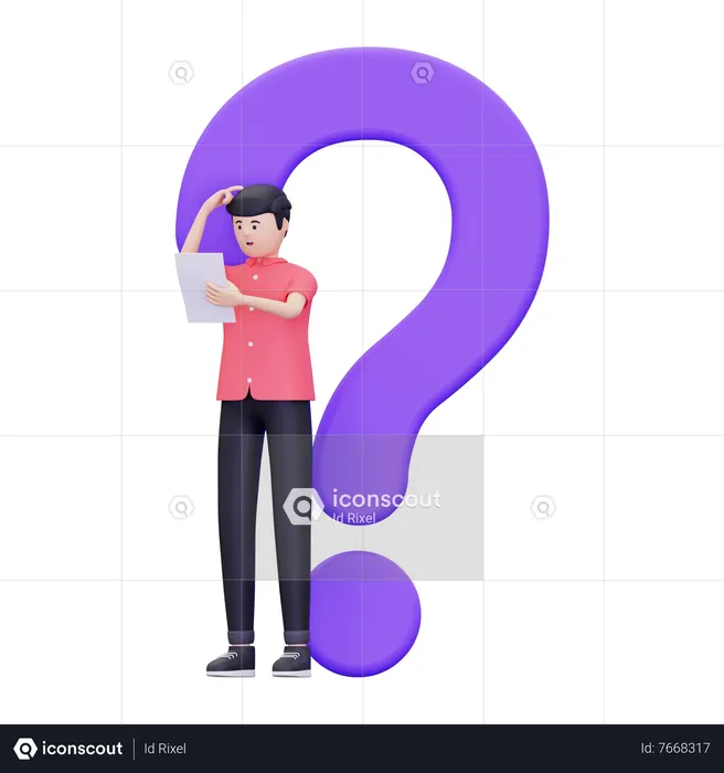 Man is confused in his work  3D Icon