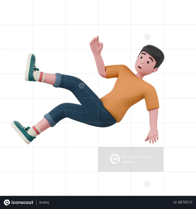 Man Is Falling  3D Illustration