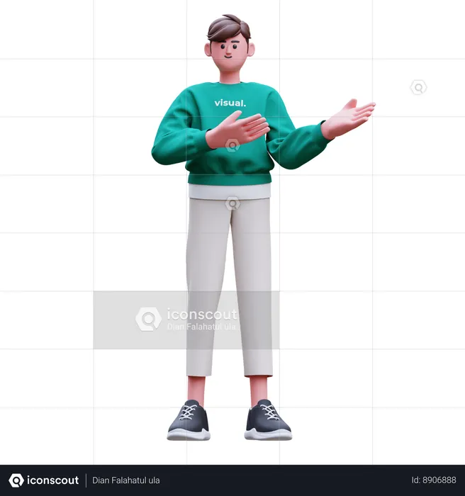 Man is giving directions  3D Illustration