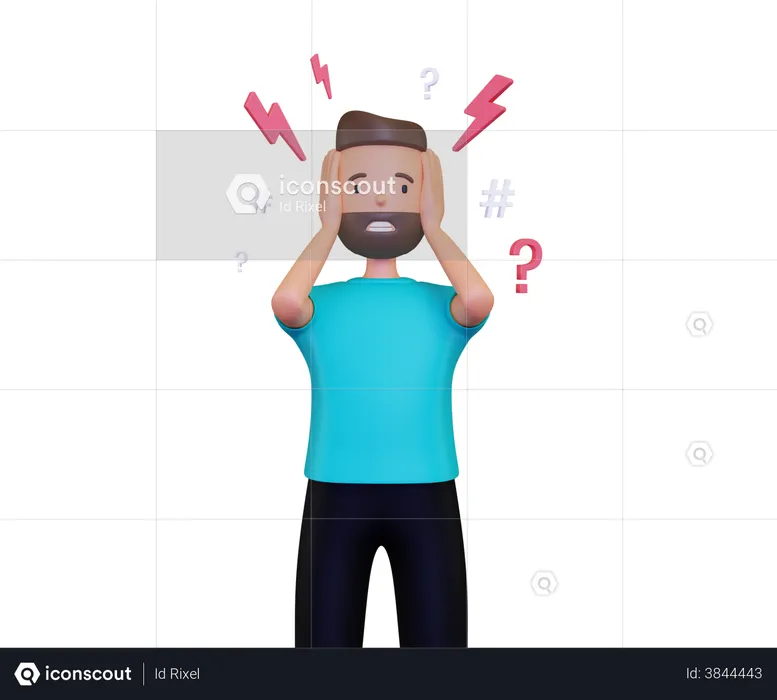 Man is in depressed  3D Illustration