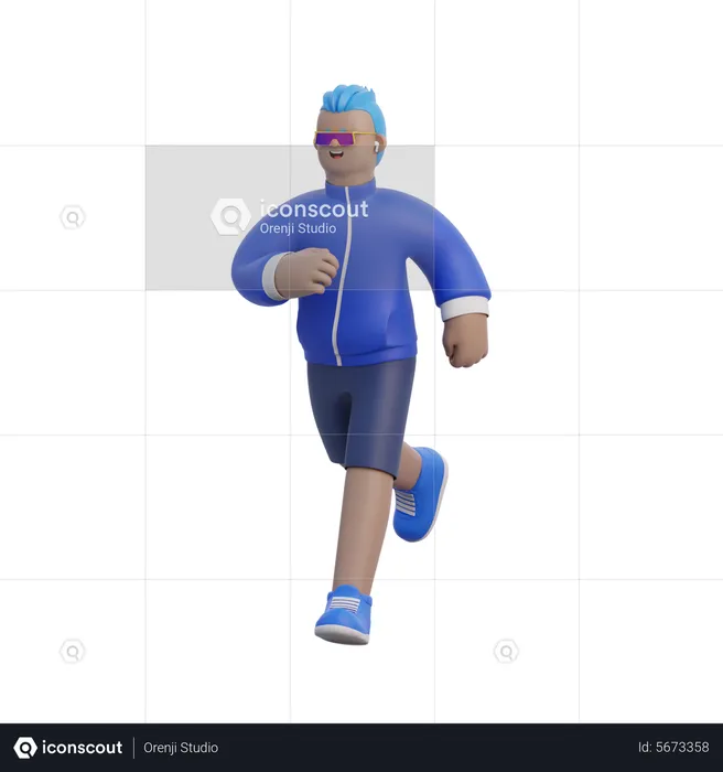 Man Jogging  3D Illustration