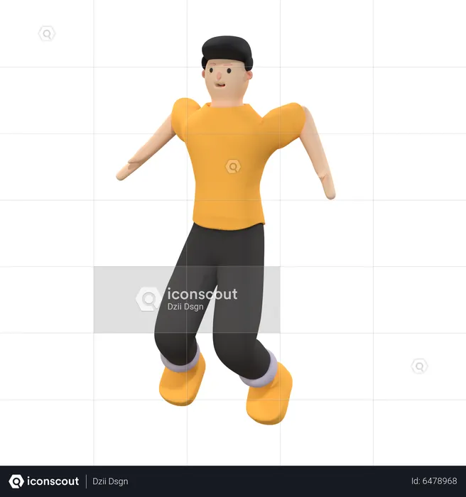 Man jumping  3D Illustration