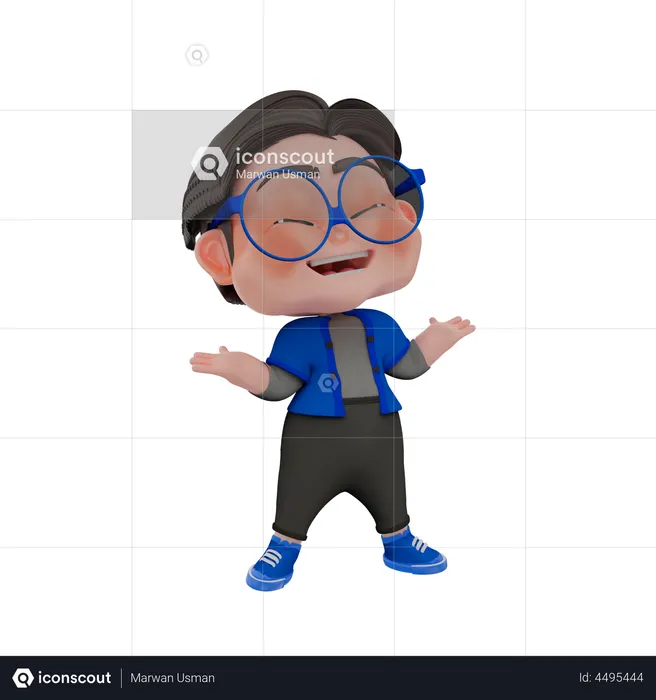 Man laughing out loud  3D Illustration