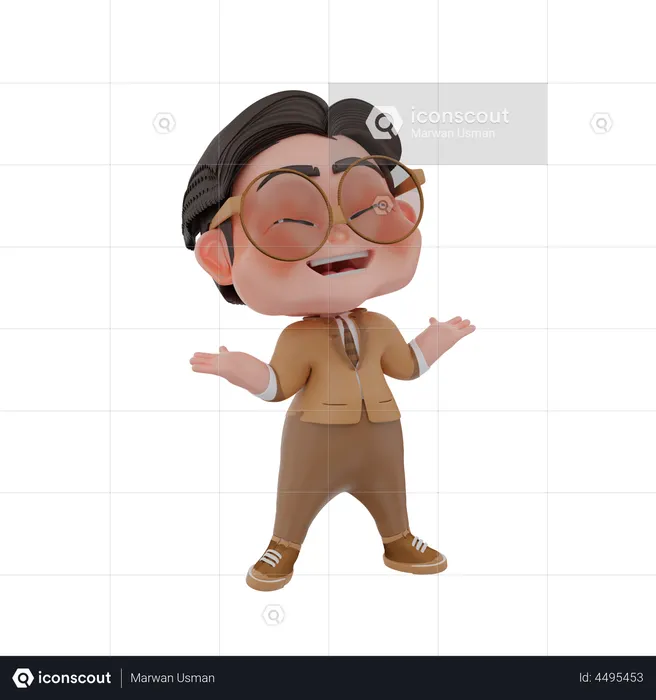 Man laughing out loud  3D Illustration