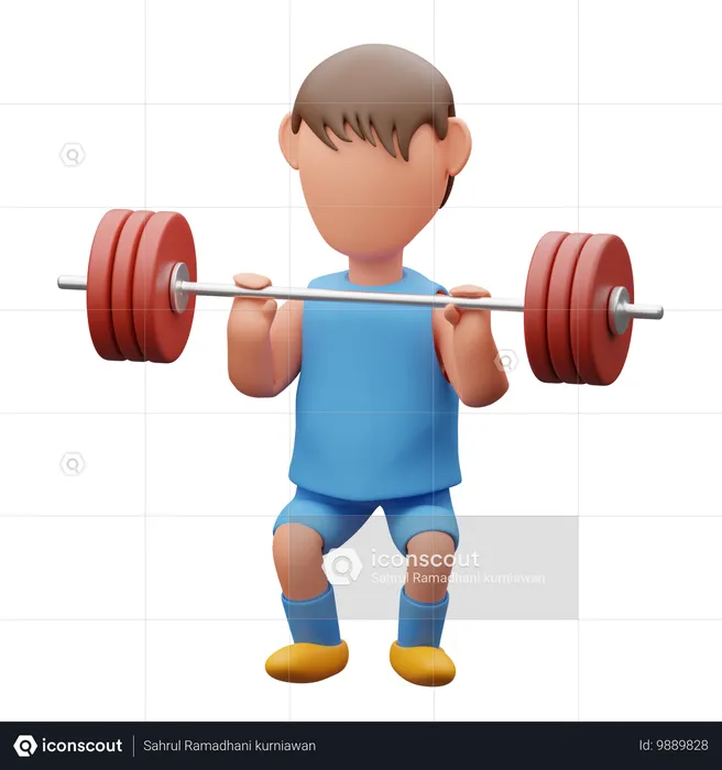 Man lifting weight  3D Icon