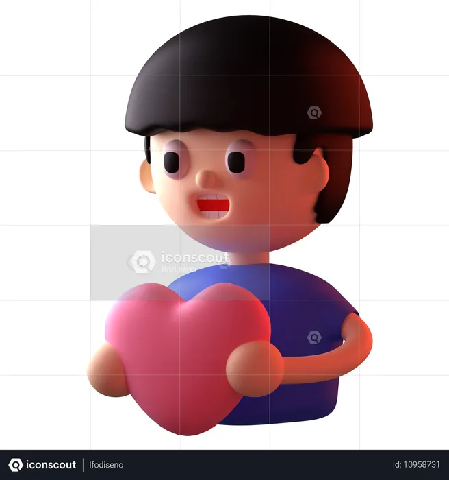 남자 사랑  3D Icon