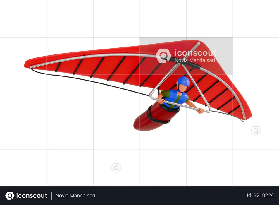 Man Paragliding  3D Illustration