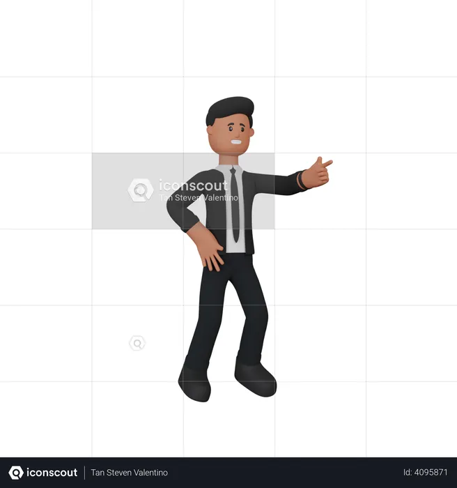 Man pointing  3D Illustration