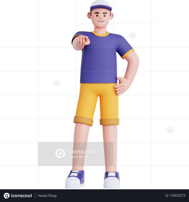 Man Pointing at you  3D Illustration