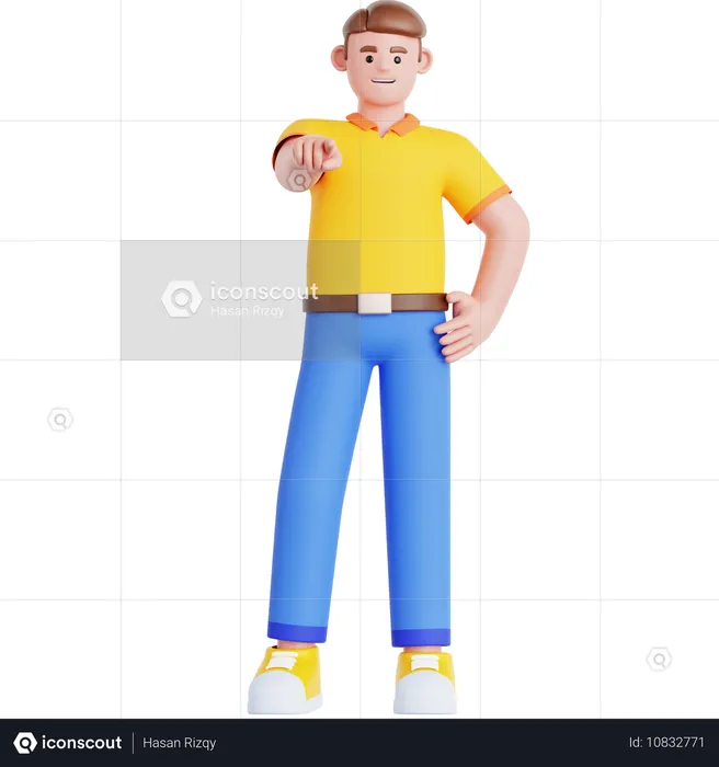 Man Pointing at you  3D Illustration