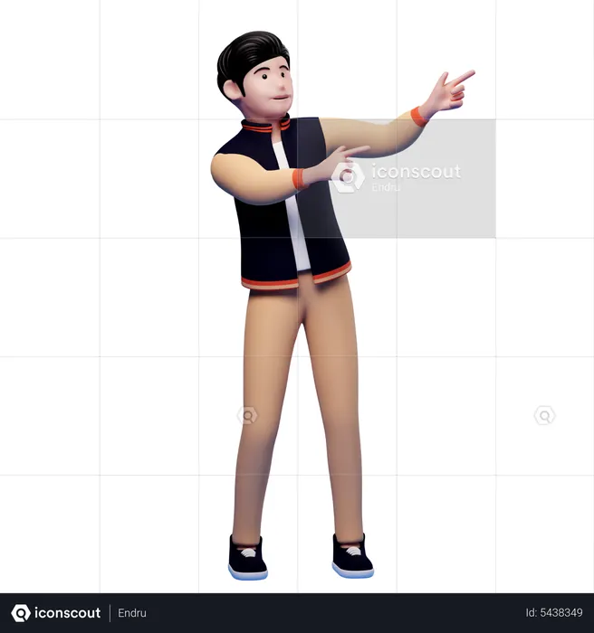 Man pointing finger  3D Illustration