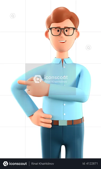 Man pointing finger at direction  3D Illustration