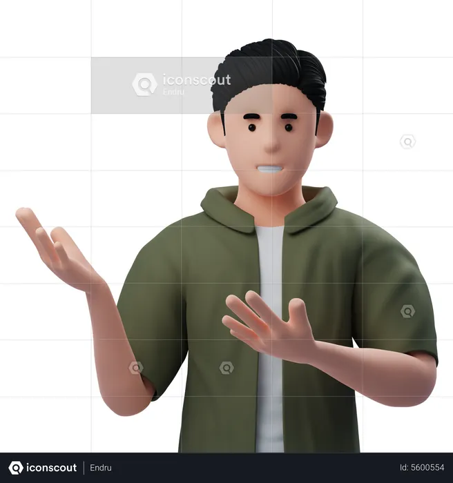 Man Pointing Gesture  3D Illustration