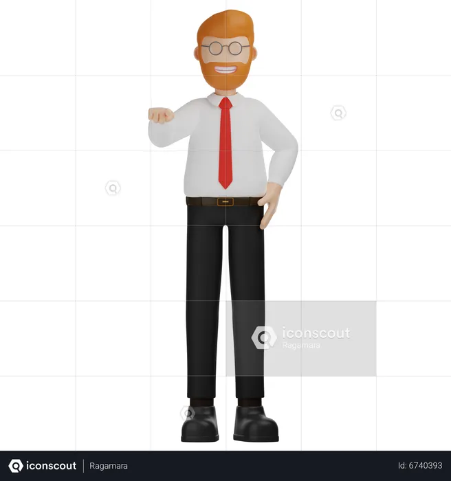 Man Pointing Hand Gesture  3D Illustration