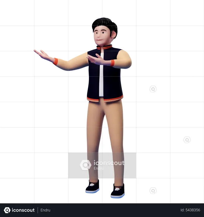 Man pointing hands  3D Illustration