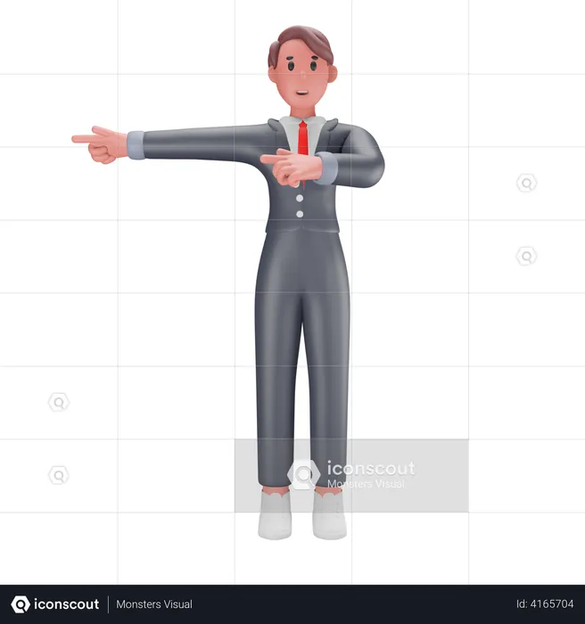 Man pointing in hands in one direction  3D Illustration