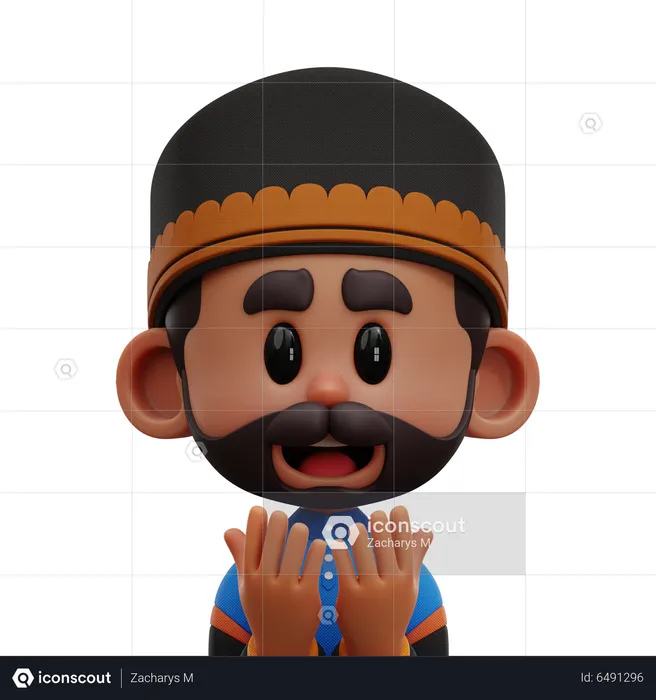 Man Pray Avatar  3D Icon