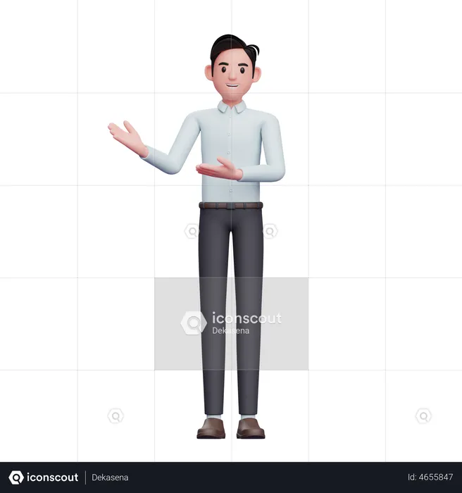 Man presenting pose wear business suit  3D Illustration
