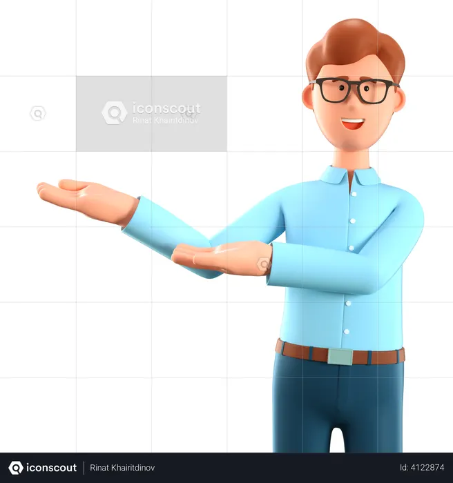 Man presenting something  3D Illustration