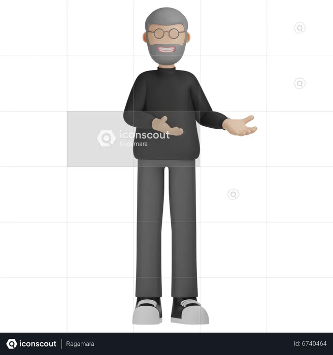 Man Presenting Something  3D Illustration