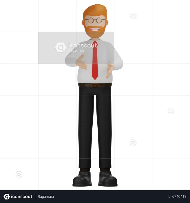 Man Presenting Something  3D Illustration