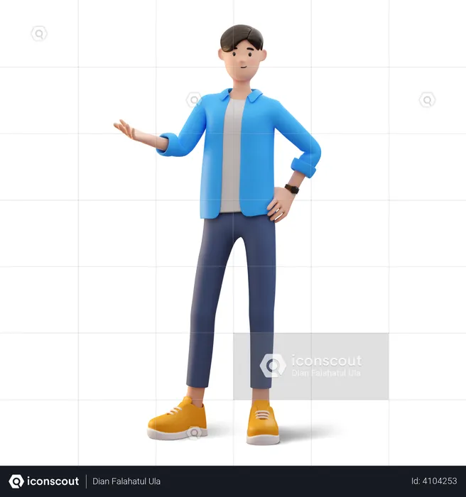 Man presenting something  3D Illustration