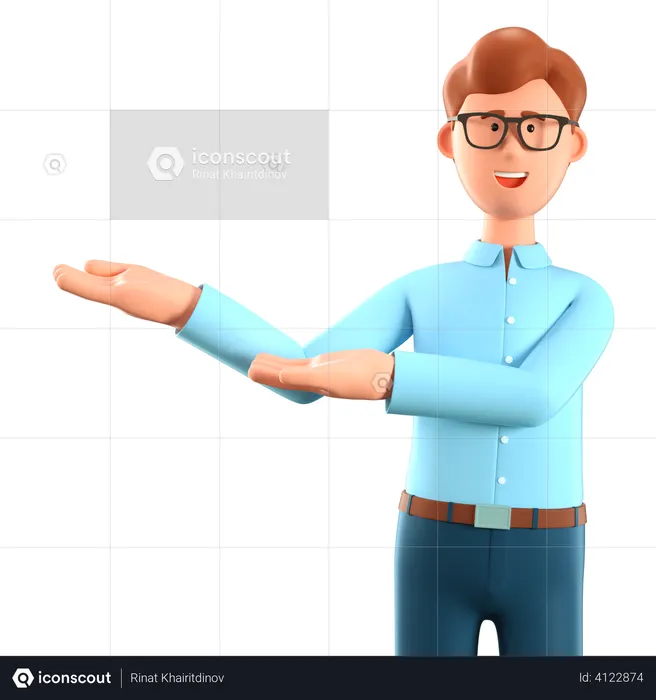 Man presenting something  3D Illustration