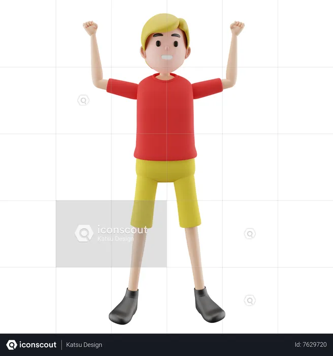 Man Raising Hand Pose  3D Illustration