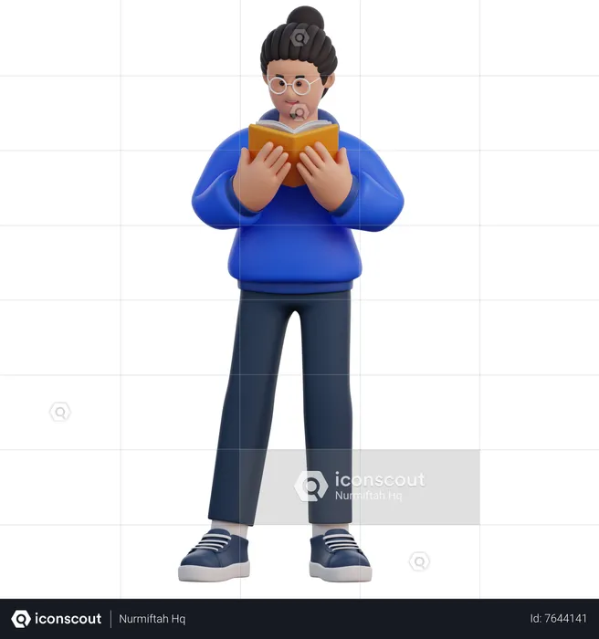 Man Reading Book  3D Icon