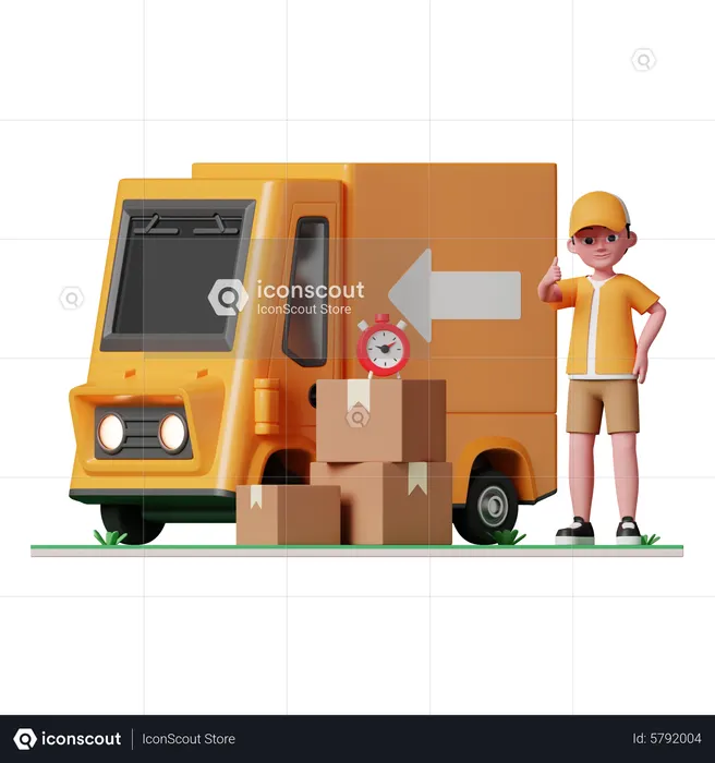 Man ready for making deliveries  3D Illustration