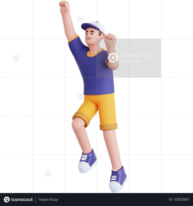 Man Ready to Fly  3D Illustration