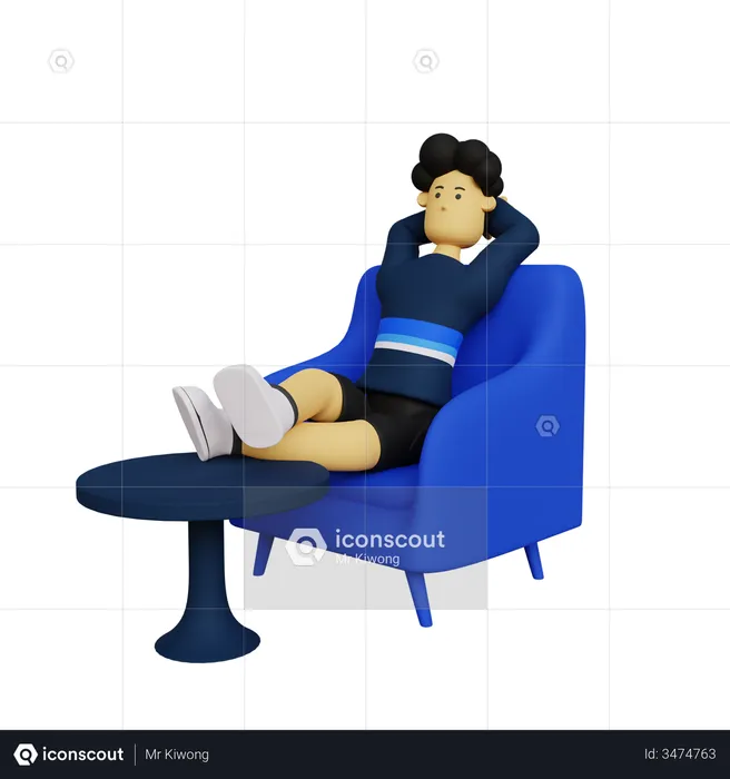 Man relaxing on sofa  3D Illustration