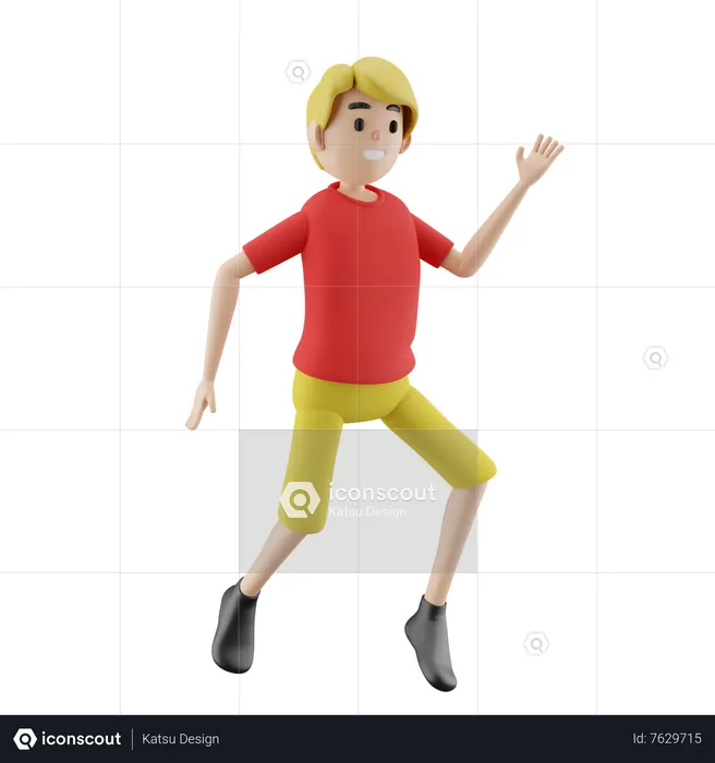 Man Running  3D Illustration