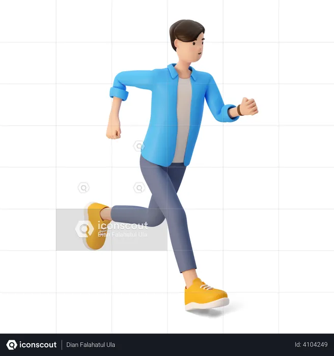 3D cartoon man walking casually. Illustration of a man walking on a  transparent background 3d rendering 22207090 PNG