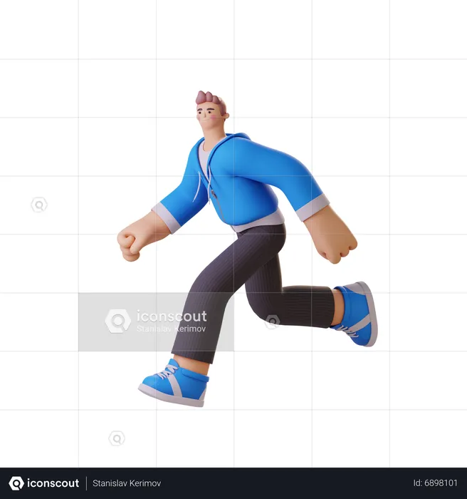 Man running  3D Illustration