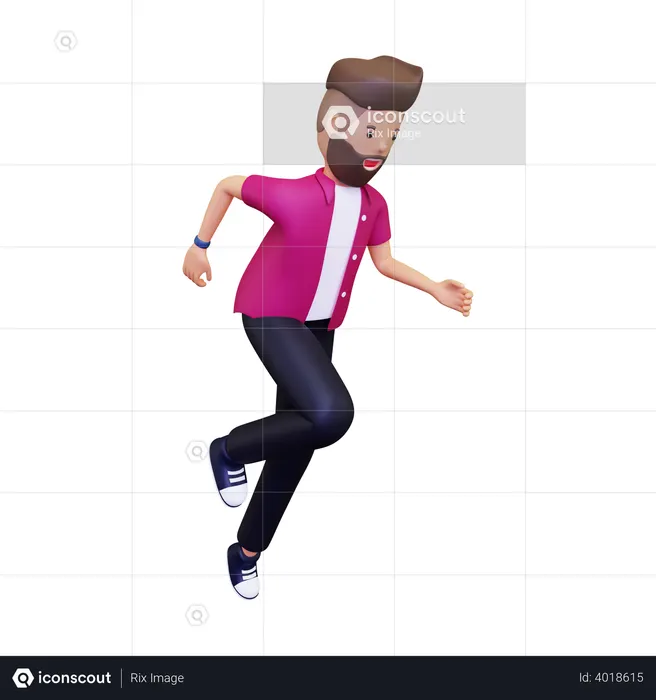 Man running fast  3D Illustration