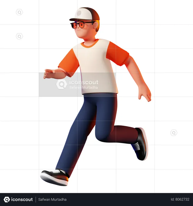 Man Running Pose  3D Illustration