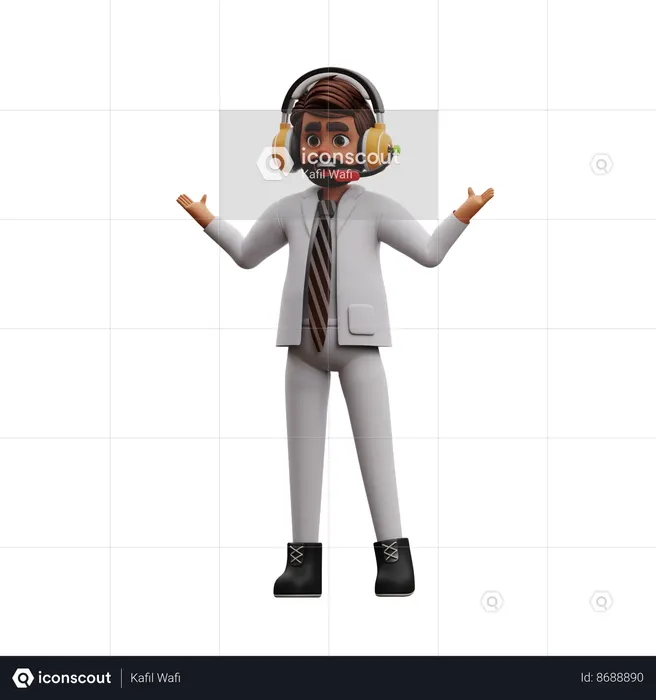 Man Say Hello  3D Icon