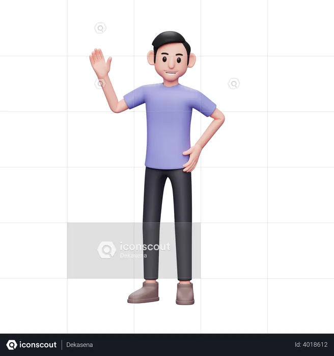 Man saying hello  3D Illustration