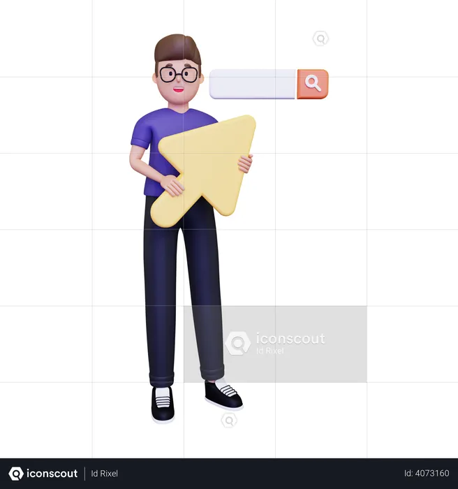 Man searching on internet  3D Illustration