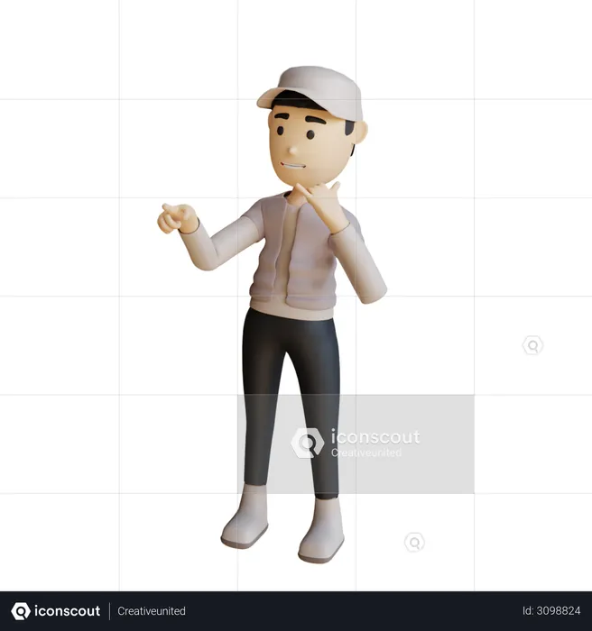 Man showing Calling Hand Gesture  3D Illustration