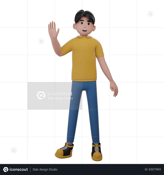 Man Showing Hand  3D Illustration