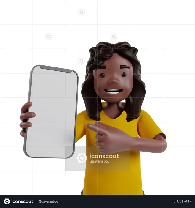 Man Showing Mobile Screen  3D Illustration