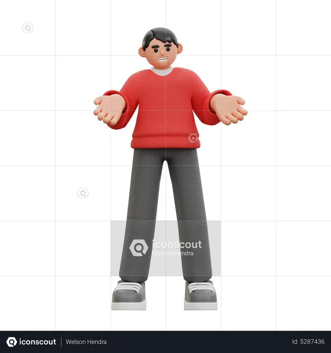 Man showing open arms  3D Icon