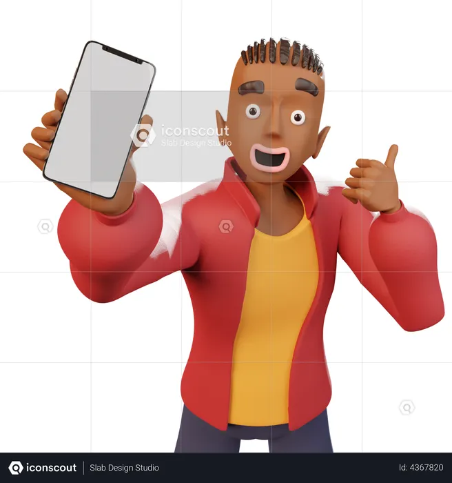 Man Showing Smartphone  3D Illustration