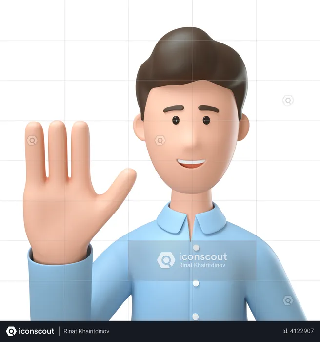 Man showing stop hand gesture  3D Illustration