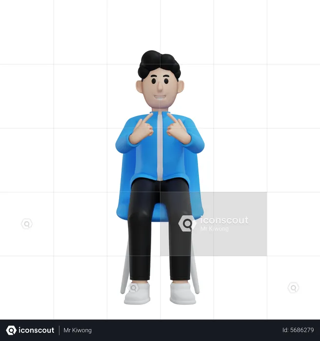 Man showing strength with fists  3D Illustration