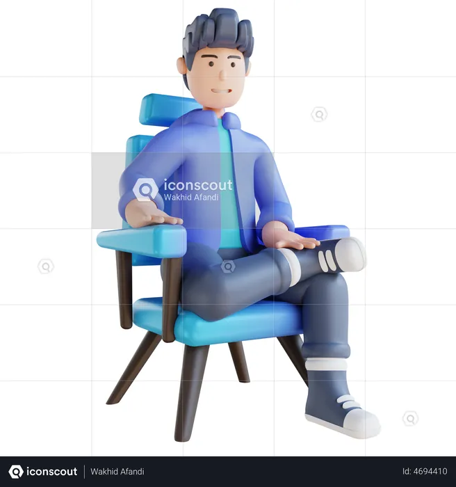 Man sitting on sofa  3D Illustration